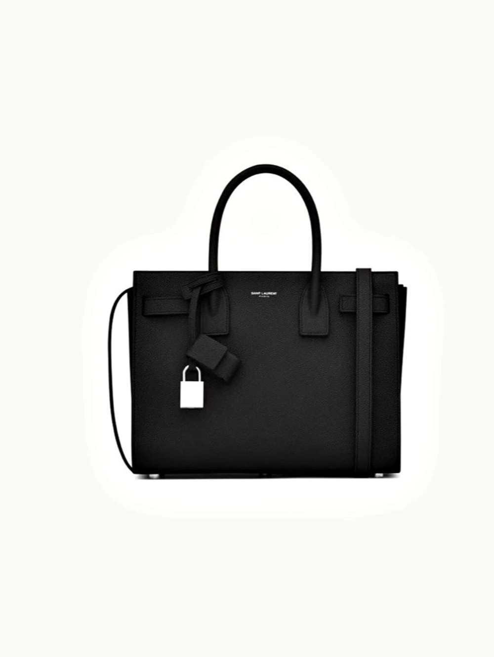 Saint Laurent Sac de Jour Baby Black Grained Leather Tote